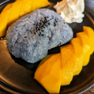 Mango Sticky Rice (seasonal dessert). $7.