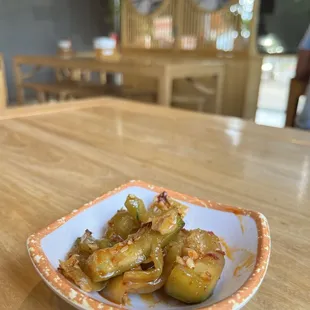 Free pickled cucumbers, self serve