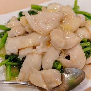 Sauteed Fish fillet with Chinese greens