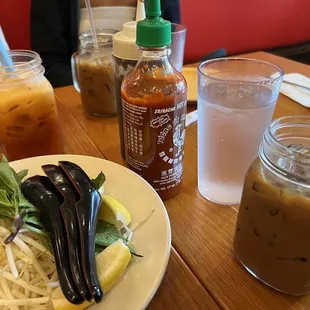 Really good Vietnamese Iced Coffee and Thai Iced Tea.