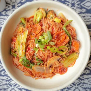 a bowl of food on a table