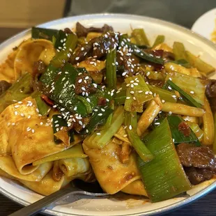 Spicy Beef Tripe Flat Noodle