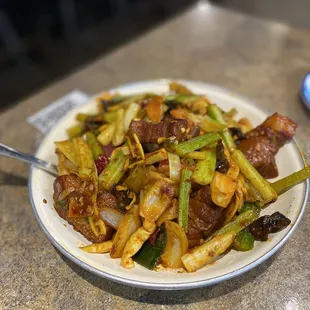 Spicy Stir Fried Wide Noodles