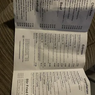 Gluten free menu