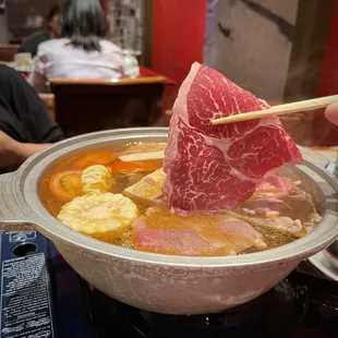 Hotpot Special with Ribeye and Black Hog Belly