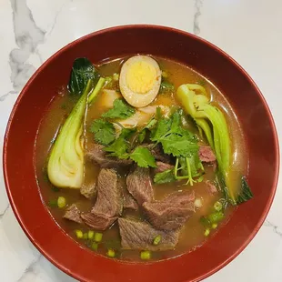 Chili Beef Flank Noodle Soup