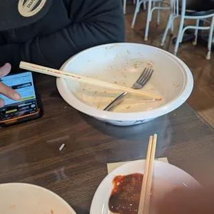 Big ass plate small ass portions. Not work your