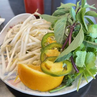 Basil, cilantro and lemon