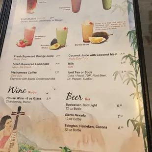 MORE MENU... thank goodness, finally the drinks!