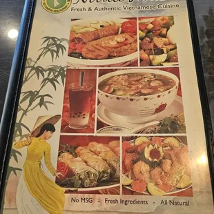 Front of menu