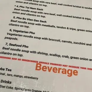 menu 2 (did i happen to mention that they also do pho?!?)