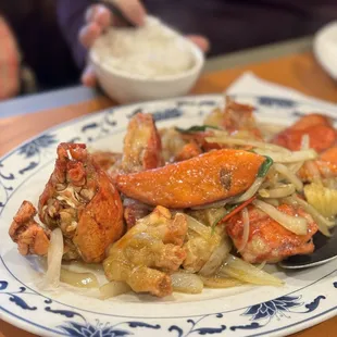 Lobster in garlic sauce was DIVINE!