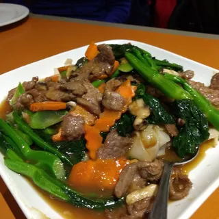 Beef Chow Fun with Chinese Broccoli