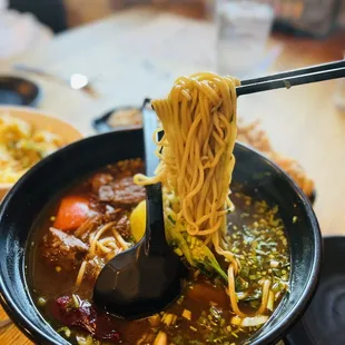 Tomato brisket noodle soup - my fave!