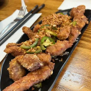 F Fried Salt &amp; Spicy Pork Chop my fave!