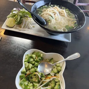 Chicken Pho &amp; Cucumber appetizer