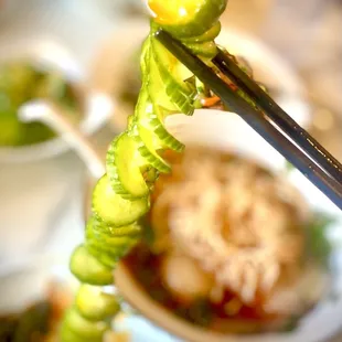 Marinated Cucumber Salad to begin a hearty meal
