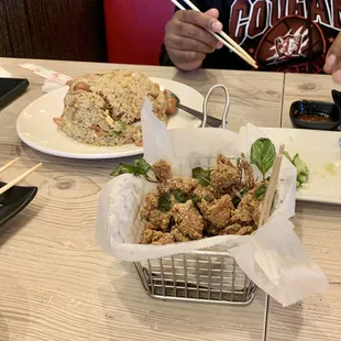 House Special Fried Rice and Popcorn Chicken!