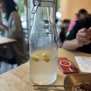 The lemon water really helped with the heaviness of the skewers