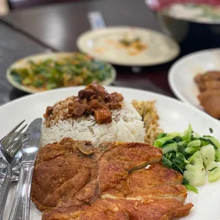 a plate of food on a table
