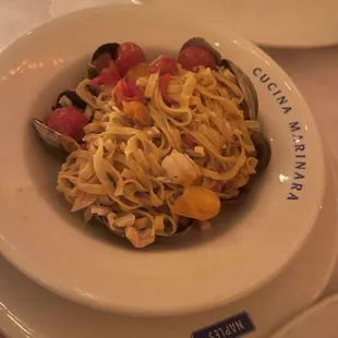 Hand Cut Linguine with Clams, Cherry Tomatoes, and Calabrian Chili ($29)