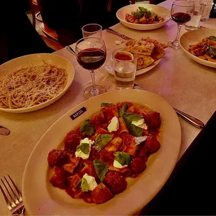 Cacio e Pepe, Rigatoni Alla Siciliana and Garlic Bread
