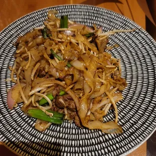 Beef chow fun. Not the thick noods.