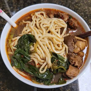 spicy beef stew noodle soup
