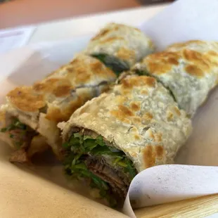 Beef roll close up