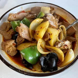 Savory Braised Chicken over White Rice