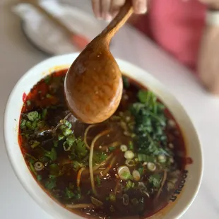 Spicy beef noodle soup