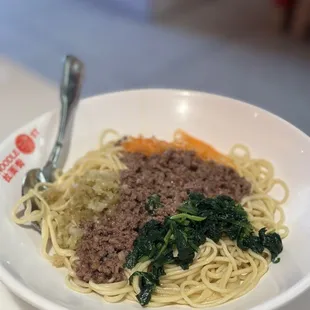 Minced beef noodle.
