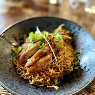 Roast Duck w/ Dried Egg Noodles in XO Sauce