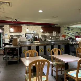 a restaurant with tables and chairs