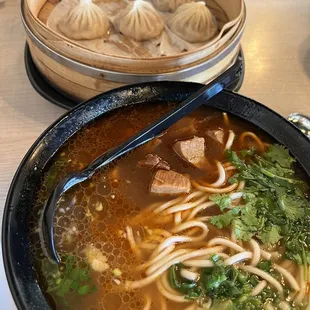 Xiao Long Bao and Brisket Noodle Soup