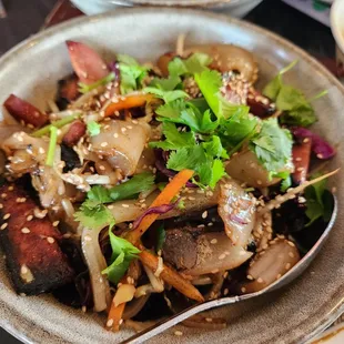 Wok seared pork noodles ($13)