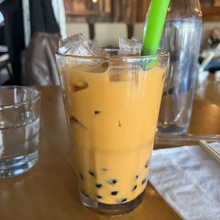 Thai Iced Tea with Boba