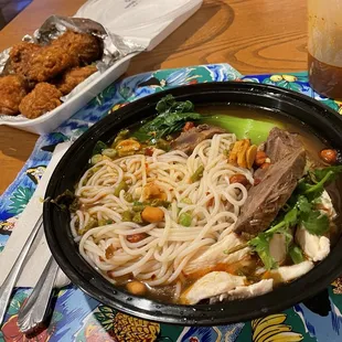 Salt &amp; Pepper Fried Wings and Guilin Spicy &amp; Sour with chicken and beef.