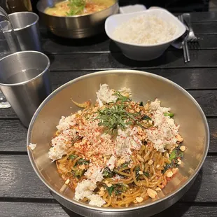 Thai basil chop with lump crabmeat...is spicy &amp; delish!