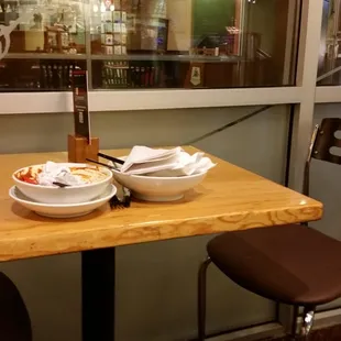 The normal unbussed table here.