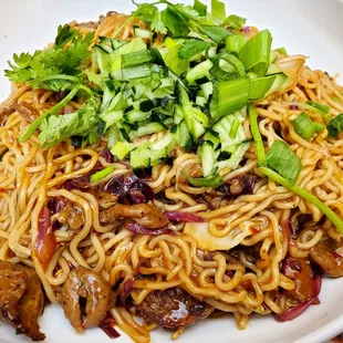 Spicy korean beef noodles