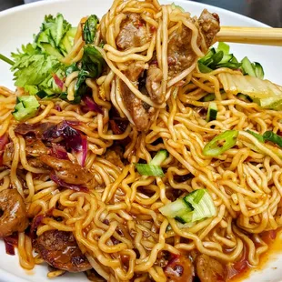 Spicy korean beef noodles