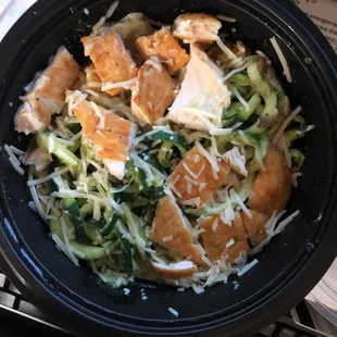 Zucchini noodles and grilled chicken