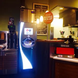 They have those crazy coke machines here!