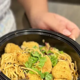 IMPOSSIBLE Orange Chicken Lo Mein was yummy! My kids had no idea it was impossible chicken!