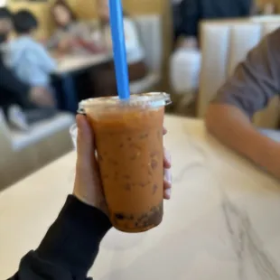 Thai tea with boba