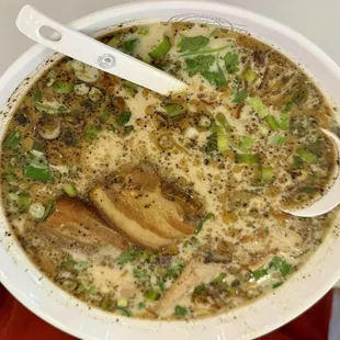 Black garlic ramen with pork