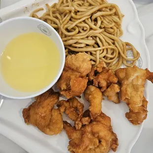 Kids lemon chicken with noodles
