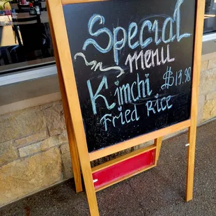 Watch for specials posted at the front door..