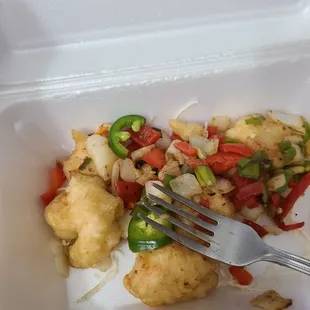 Salt &amp; pepper shrimp...no salt no pepper.